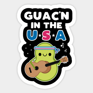 Cute Avocado Pun Guac'n In the USA Sticker